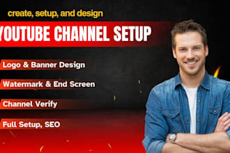 create and setup complete youtube channel logo and banner