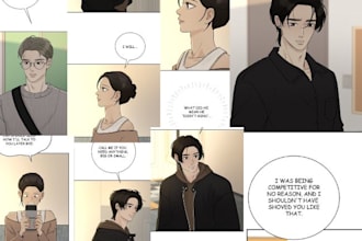 do webtoon page, anime manga panels, graphic novel, storyboard as webtoon artist