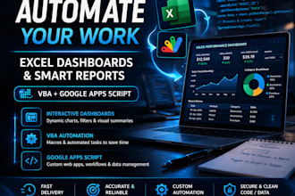 create excel dashboards automations and google apps solutions
