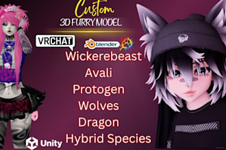 create anime vrchat, avatar commission, vrc character, furry vtuber, anime, nsfw