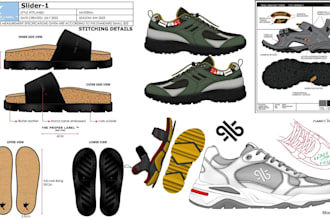 design luxury footwear tech pack sneakers boots shoe techpacks for your brand