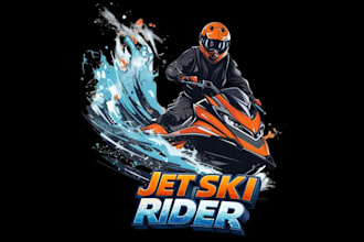 design high quality jet ski mascot logo with unlimited revision