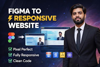 convert figma to responsive website or redesign website