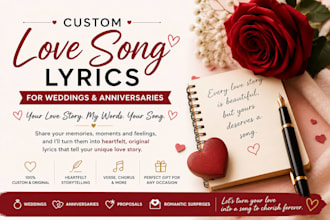 write custom love song lyrics for weddings and anniversaries