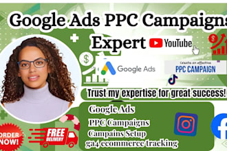 setup and manage google ads, adwords, ppc campaign with ga4 ecommerce tracking