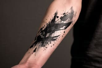 custom an abstract black tattoo design