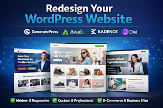 redesign generatepress avada kadence divi wordpress website