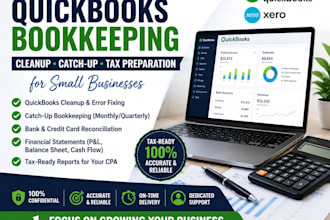 manage bookkeeping, quickbooks cleanup, and tax preparation for small businesses