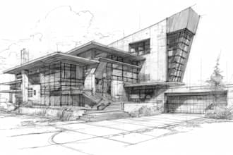 create pen and ink urban sketches and architectural illustrations