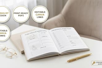 design minimalist custom planner and journal pages