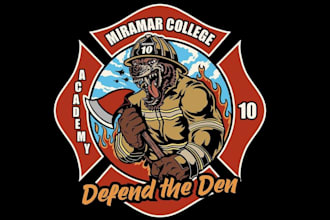 design high quality fire fighter mascot logo with unlimited revision
