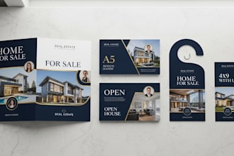 design real estate brochure, business leaflet, door hanger, rack card design