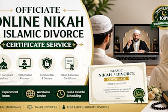 officiate online nikah islamic divorce certificate service