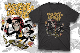 make t shirt design skate, vintage, punk rock styke