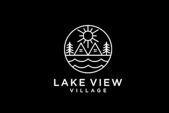 make elegant branding logo for apartments on a lake