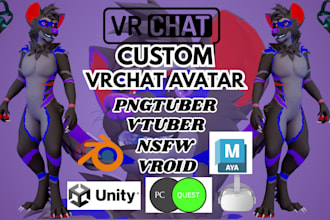 create vrchat avatar furry avatar 3d vtuber model