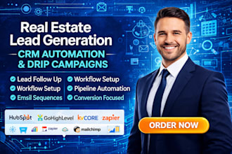 setup lead generation CRM automation drip campaigns workflow for real estate