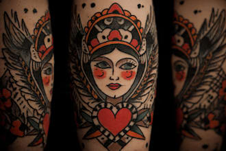 do awesome illustration with traditional tattoo style