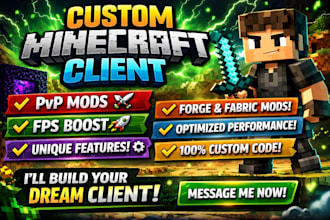 code a basic minecraft client with custom features