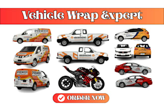 design car wrap, pickup truck, van wrap, motorcycle, lorry wrap, bus, boat wrap