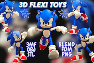 sculpt 3d articulated model, 3d bjd, flexi model and toys for 3d print and paint