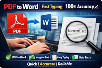 convert PDF to word, image to text typing accurately
