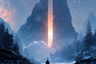 design an epic sci fi book cover that captures