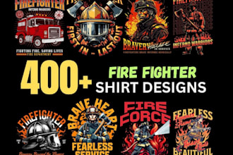 do creative t shirt fire station, firefighter, fire department logo