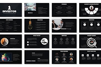 create ai saas pitch deck design investor presentation for startup in powerpoint