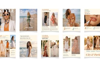 design fashion brand instagram posts and lookbook in canva