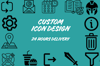 design custom icon pack for mobile app website game and brand identity