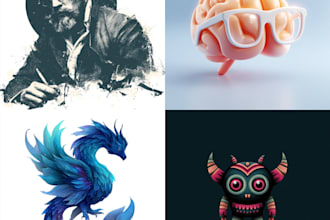 create illustrated logo or icon for you