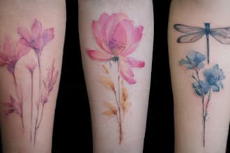 custom a watercolor tattoo design