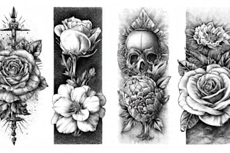 make a realistic black and white tattoo design for you
