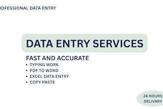 do fast and accurate data entry, copy paste, typing and excel work