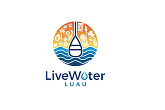 design live water luau nonprofit fundraising event logo