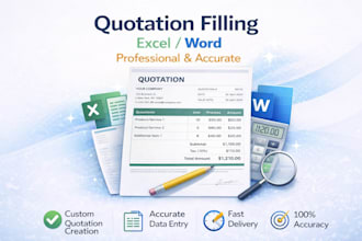 create and fill professional quotation in excel or word