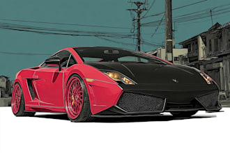 draw very realistic illustration of your car