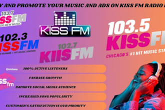 officially play and promote your song on kiss fm, kiis fm usa radio