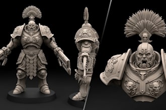 sculpt 3d character models, miniatures, 3d model, 3d figurines for 3d printing