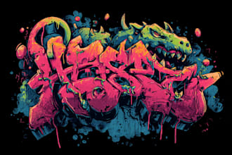design canvas and printable wall art in graffiti, pop art
