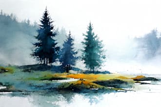 paint landscapes in watercolor