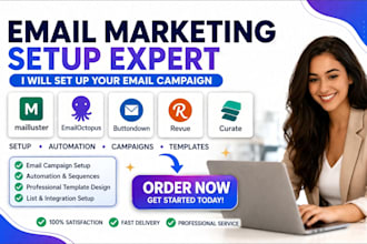 set up mailluster emailoctopus buttondown revue curate email campaign template