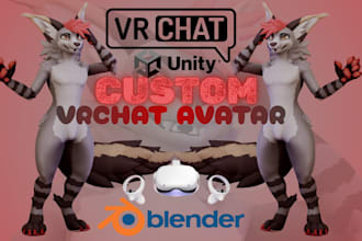 create vrchat avatar furry avatar 3d vtuber model