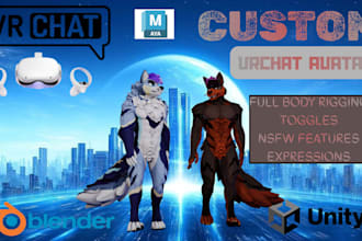 create vrchat avatar furry avatar 3d vtuber model