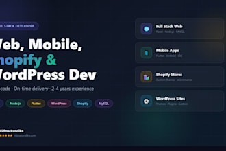 develop web, mobile, shopify, wordpress and ai apps