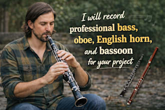 record professional bass, oboe, english horn, and bassoon for your project