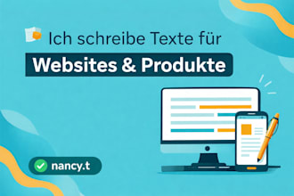 write german website and product texts