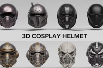 sculpt 3d futuristic helmet 3d cosplay model 3d mask design stl for 3d printing
