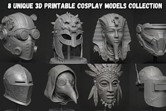 sculpt 3d mask helmet 3d cosplay model 3d oni anime design stl for 3d printing